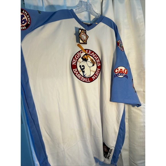 Negro Leagues Baseball Museum Headgear Jersey XXXXL White Blue Patches NWT - Picture 3 of 14